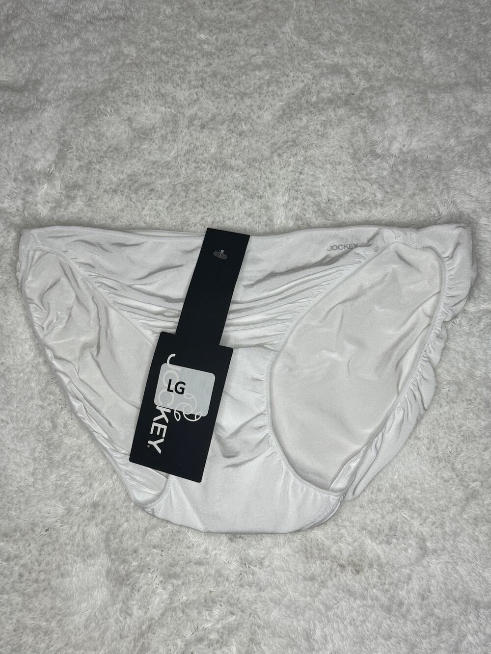 NWT Jockey Seamfree Bikini Panty White Silky Stretch Size Large